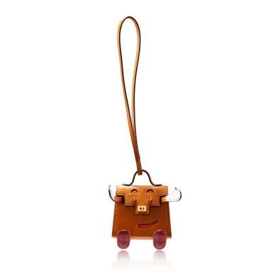 View full screen - View 1 of Lot 665. Sable, Nata, H Orange and Brique Tadelakt and Chèvre Mysore Kelly Doll Charm Gold Hardware, 2022.
