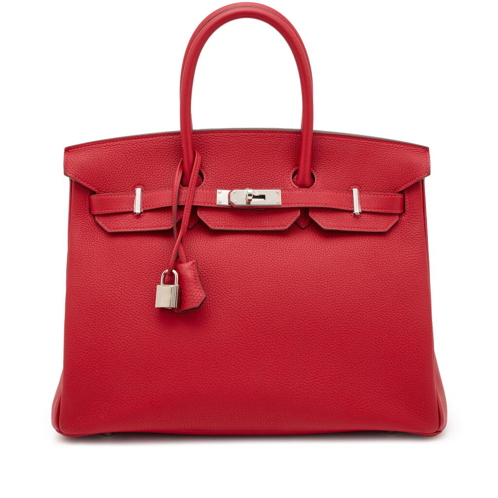View full screen - View 1 of Lot 25. Rouge Vif Togo Birkin 35 Palladium Hardware, 2017.