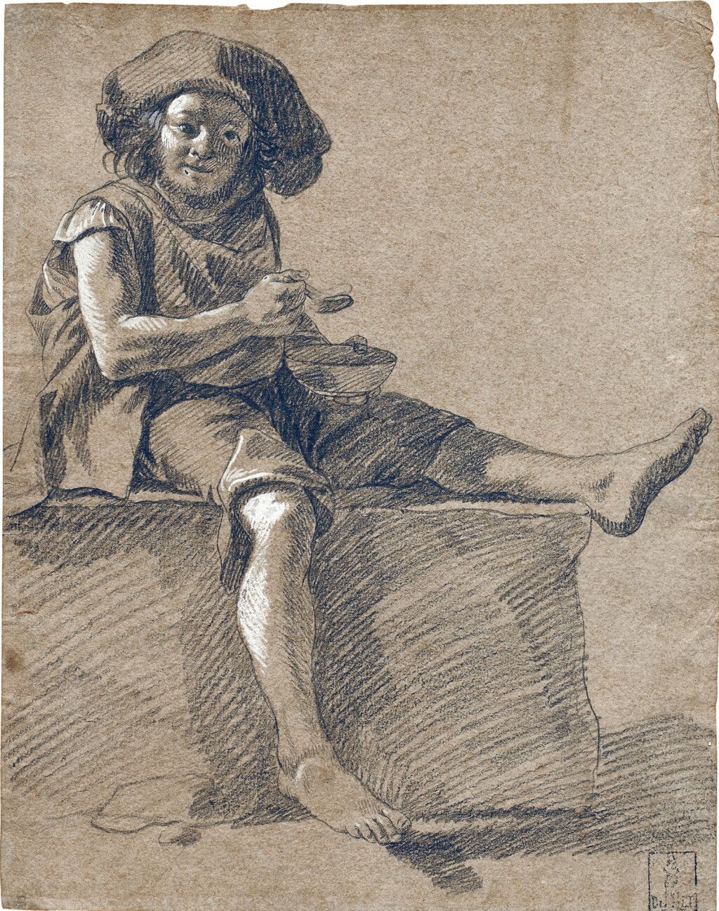 View full screen - View 1 of Lot 22. A Young Shepherd Eating.