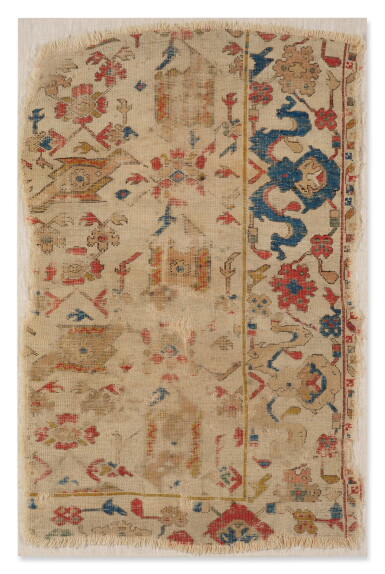View full screen - View 1 of Lot 575. A 'Bird' Rug Fragment, Selendi, Oushak Region, West Anatolia, Late 16th/Early 17th Century.