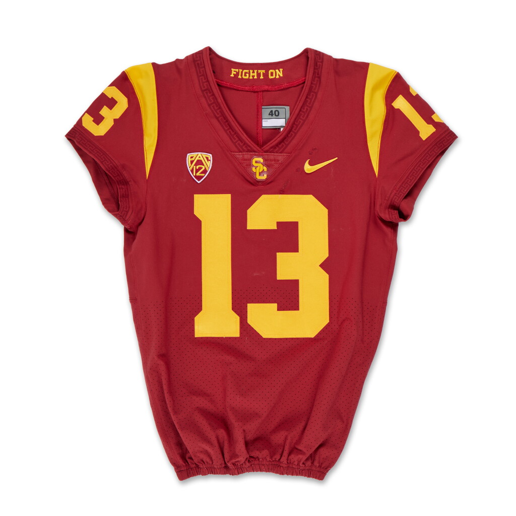 View full screen - View 1 of Lot 5. Caleb Williams USC Trojans 2022 Game Worn Jersey | 'USC Debut'.