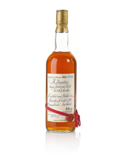 View full screen - View 1 of Lot 16. The Macallan Red Ribbon 43.0 abv 1940 .