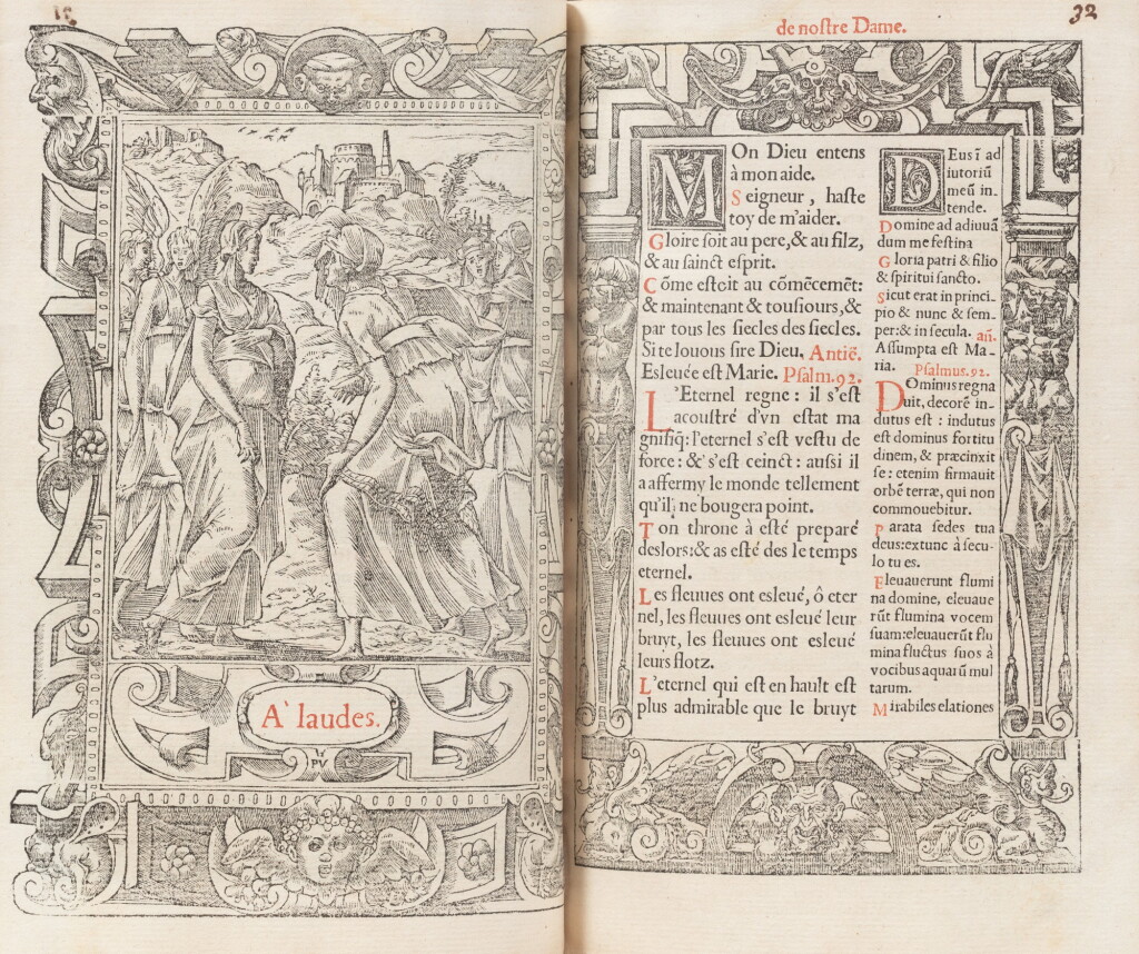 View full screen - View 1 of Lot 28. Heures à l'usage de Rome. Lyon, Macé Bonhomme pour Guillaume Rouillé, 1549..