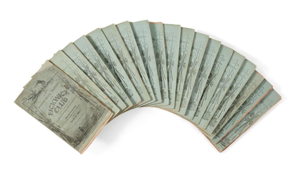 View full screen - View 1 of Lot 88. Dickens, Charles | The author's first novel, in its original monthly parts.