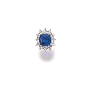 View full screen - View 1 of Lot 532. SAPPHIRE AND ZIRCON RING.