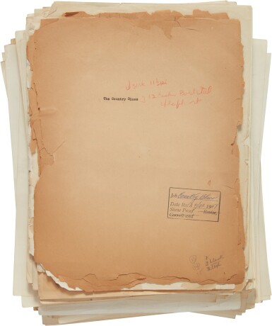 View full screen - View 1 of Lot 190. Charters, Samuel | Typescript printing proof for The Country Blues with manuscript annotations.