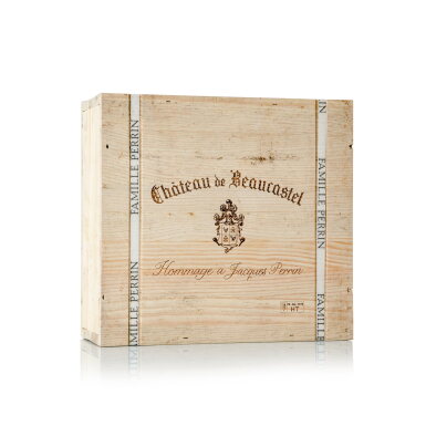 View full screen - View 1 of Lot 305. Château de Beaucastel, Hommage à Jacques Perrin 2012 (3 BT).