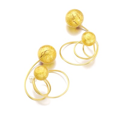 View full screen - View 1 of Lot 435. JAR | PAIR OF TITANIUM AND GLASS EAR CLIPS, 'CARNAVAL DE VENISE'.