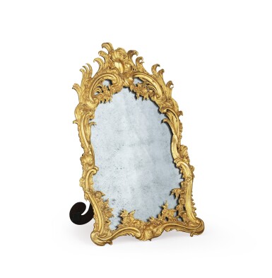 View full screen - View 1 of Lot 135. A Dutch Rococo gilt bronze dressing/table mirror, third quarter 18th century | Miroir de table en bronze doré, travail néerlandais d'époque rococo, troisième quart du XVIIIe siècle.
