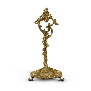 View full screen - View 1 of Lot 268. A French rococo style gilt-bronze umbrella or stick stand, second half 19th century.