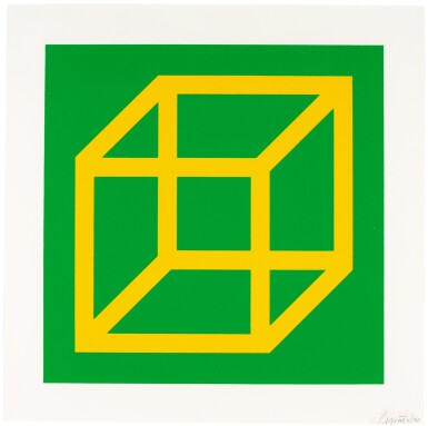 View full screen - View 1 of Lot 225. SOL LEWITT | OPEN CUBE IN COLOR ON COLOR (TWO WORKS) (KRAKOW 2003.05).