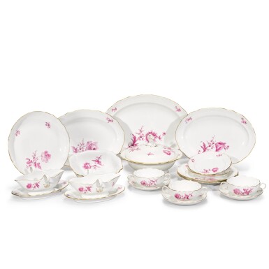 View full screen - View 1 of Lot 49. A Meissen 'Purple Camaieu' part dinner service, 20th century.