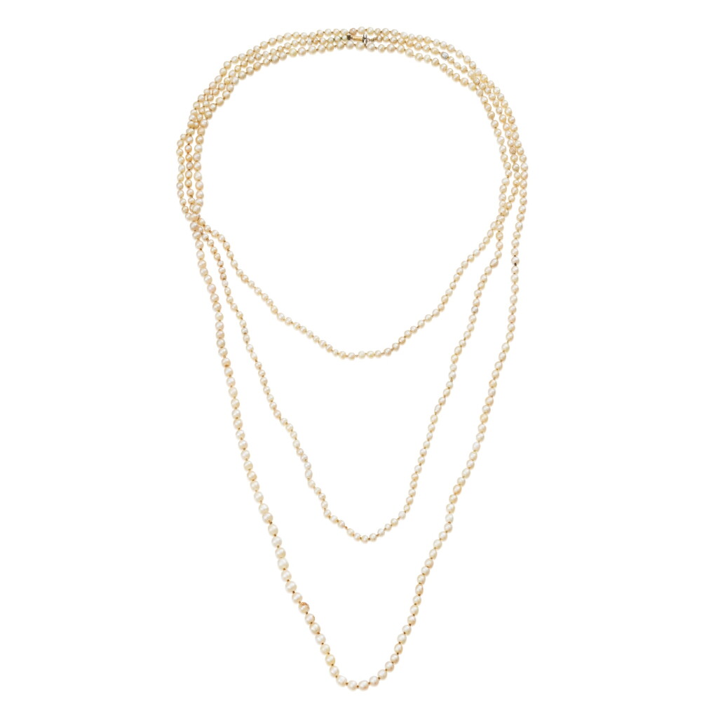 View full screen - View 1 of Lot 2. Collier de perles fines | Natural pearl necklace.