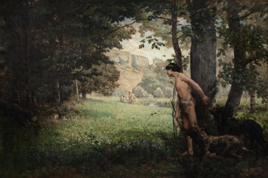 View full screen - View 1 of Lot 115. MAURICE CHARLES MARIE LELIÈVRE | ACTAEON WATCHING DIANA AND HER NYMPHS.