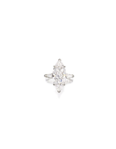 View full screen - View 1 of Lot 1749. DIAMOND RING | 5.05卡拉 欖尖形 D色 内部無瑕 (IF) Type IIa 鑽石 戒指.