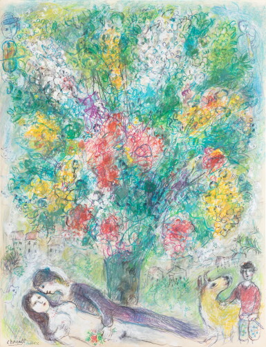 View full screen - View 1 of Lot 120. Repos au grand bouquet printanier .