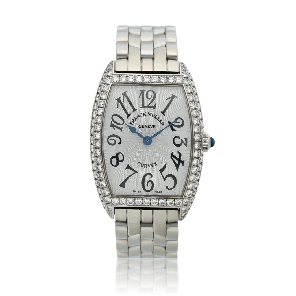 View full screen - View 1 of Lot 81. Reference 1752 QZ D Curvex A stainless steel and diamond-set wristwatch with bracelet, Circa 2005.