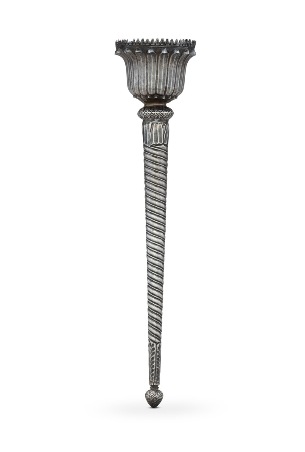 View full screen - View 1 of Lot 84. A silver flame holder, maker's mark DS, probably Italy, circa 1780 | Porte-flamme en argent, poinçon d'orfèvre DS, probablement Italie, vers 1780.