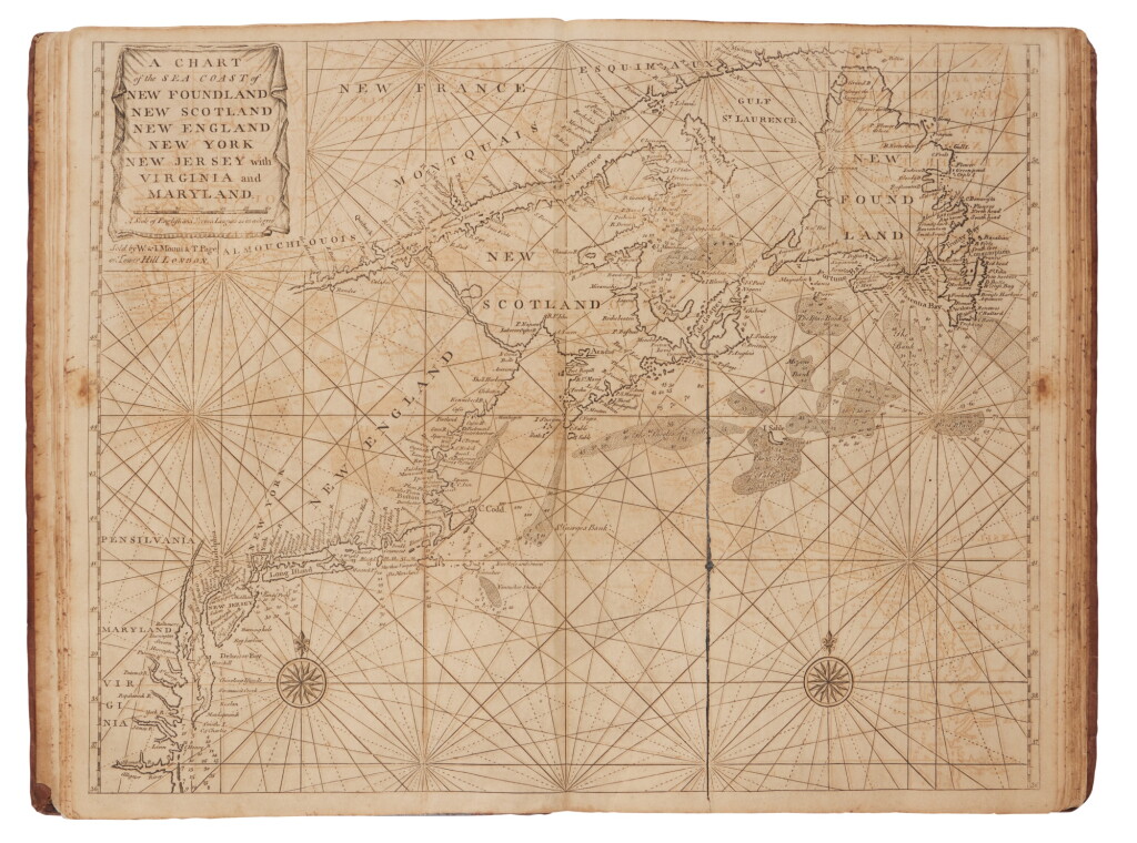 View full screen - View 1 of Lot 39. Mount, William, and Thomas Page | "The Courses and Distances from one Place to Another..." — The Navigator's Bible.