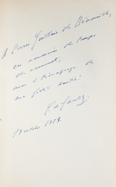 View full screen - View 1 of Lot 128. Mémoires de guerre. 1954-1959. Exemplaire du général de Bénouville. 3 volumes in-8..