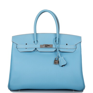 View full screen - View 1 of Lot 91. Candy Celeste Bicolor Birkin 35cm in Epsom Leather with Palladium Hardware, 2012.
