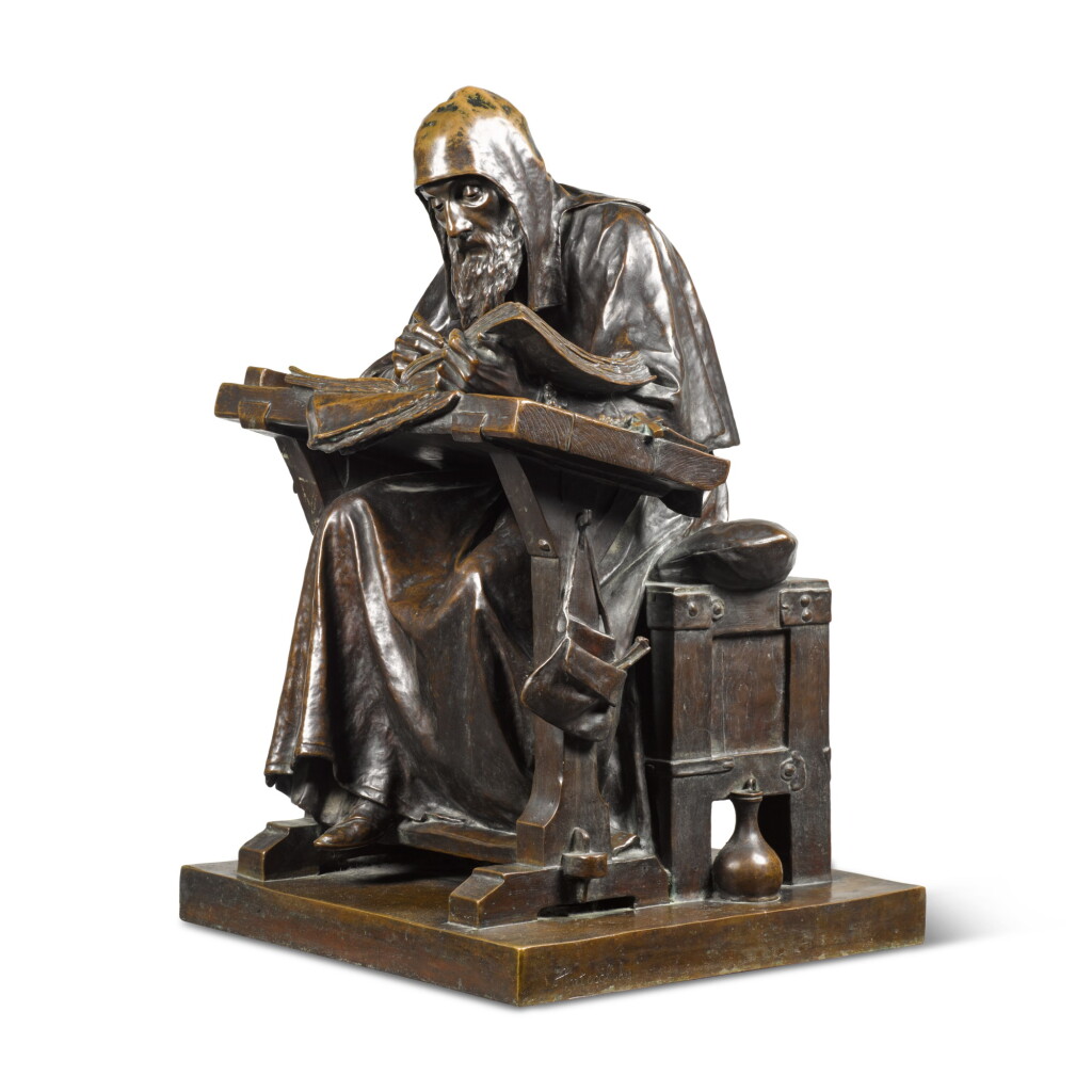 View full screen - View 1 of Lot 152. The Chronicler Nestor: a bronze figural sculpture, Mark Antokolsky, cast by Barbedienne Foundry, circa 1889-1902.