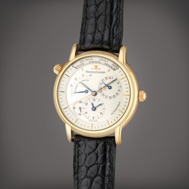 View full screen - View 1 of Lot 349. Reference 169.2.92 Master Control Géographique | A pink gold automatic world time wristwatch with date, power reserve, and Day/Night indication, Circa 2000.