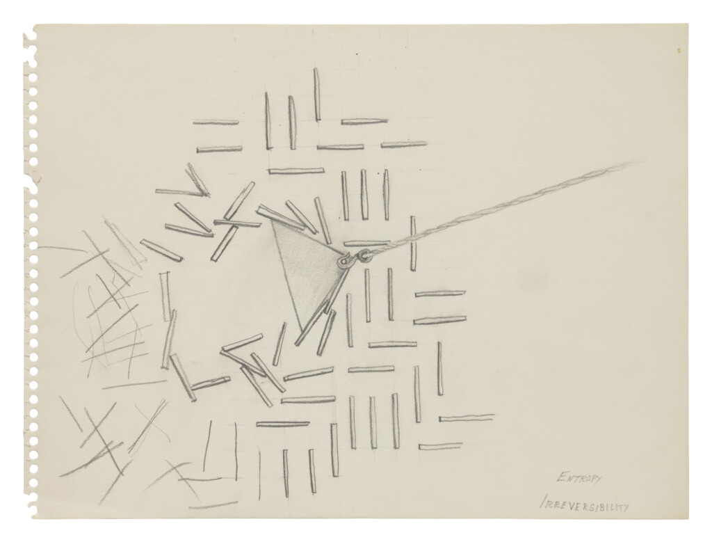View full screen - View 1 of Lot 63. Original Drawing By Richard Feynman Illustrating The Concepts Of Entropy And Irreversibility, Ca. 1964.