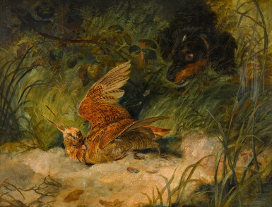 View full screen - View 1 of Lot 522. A spaniel retrieving a woodcock.