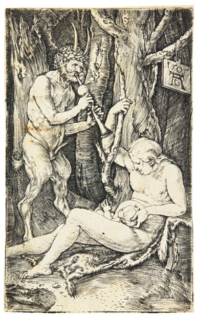 View full screen - View 1 of Lot 13. ALBRECHT DÜRER | THE SATYR'S FAMILY; ST. PHILIP; AND FIVE SOLDIERS AND A TURK ON HORSEBACK (B. 69, 46, 88; M., HOLL. 65, 48, 81).