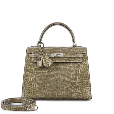 View full screen - View 1 of Lot 1538. Gris Tourterelle Shiny Mississippiensis Alligator Kelly 25 Sellier Palladium Hardware, 2009.