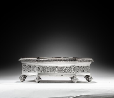 View full screen - View 1 of Lot 36. A Louis XIV silver stand, part of a grand surtout, Elie Pacot, Lille, 1709-10.