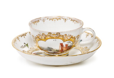 View full screen - View 1 of Lot 56. A Meissen teacup and saucer, Circa 1740-45.