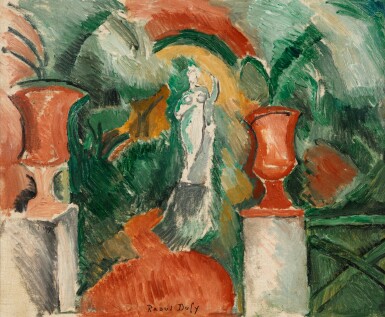 View full screen - View 1 of Lot 45. La statue et les deux vasques.