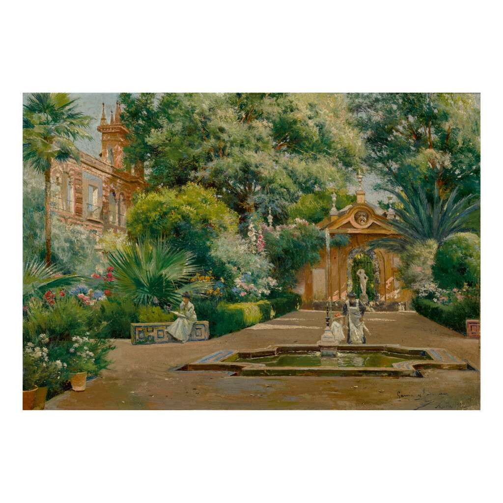 View full screen - View 1 of Lot 63. MANUEL GARCÍA RODRÍGUEZ | DAPPLED SUNLIGHT IN A GARDEN.