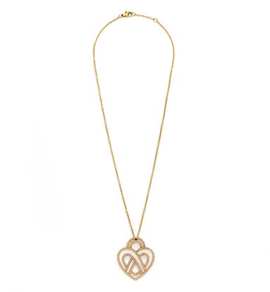 View full screen - View 1 of Lot 140. COLLIER DIAMANTS, "CŒUR ENTRELACÉ", POIRAY | DIAMOND NECKLACE, 'CŒUR ENTRELACÉ', POIRAY.