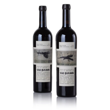 View full screen - View 1 of Lot 284. Sine Qua Non "The Raven Syrah" 2006 series (2 BT).