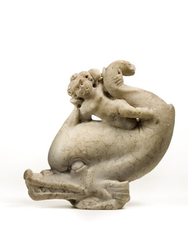 View full screen - View 1 of Lot 13. A ROMAN MARBLE GROUP OF EROS ON A DOLPHIN, CIRCA 2ND CENTURY A.D..