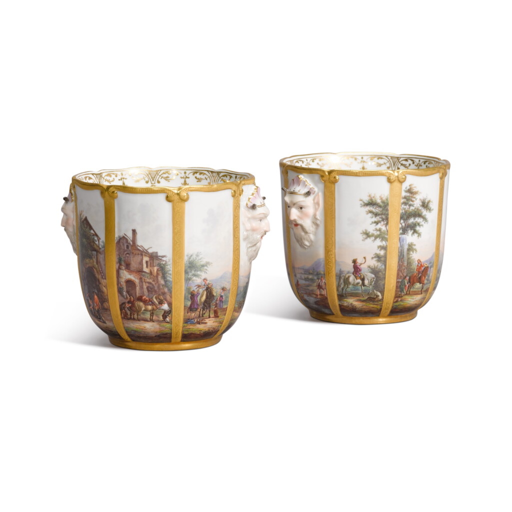 View full screen - View 1 of Lot 171. A pair of Meissen two-handled cachepots or glass coolers, second half 19th century.