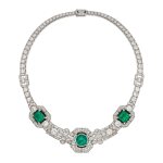 Emerald, Enamel and Diamond Necklace