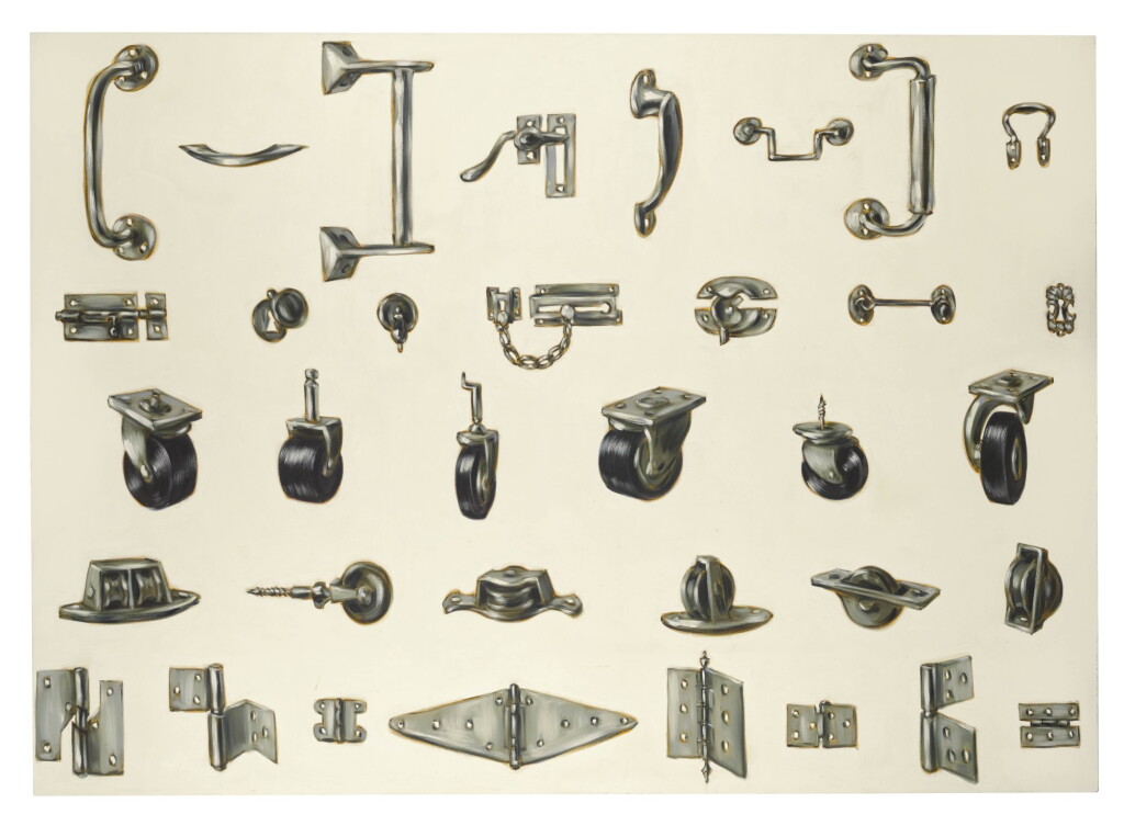 View full screen - View 1 of Lot 220. LISA MILROY | PULLEYS, HANDLES, CASTORS, LOCKS AND HINGES.