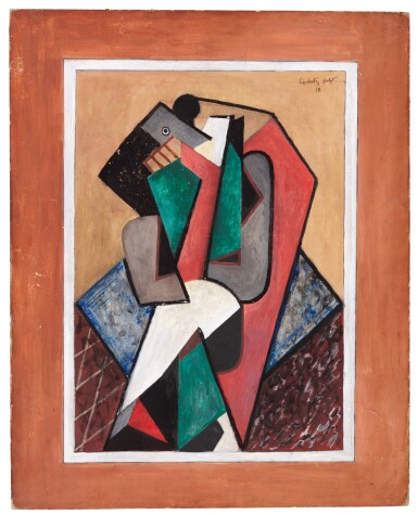 View full screen - View 1 of Lot 303. JACQUES LIPCHITZ | PERSONNAGE ASSIS (ÉTUDE POUR LA SCULPTURE).