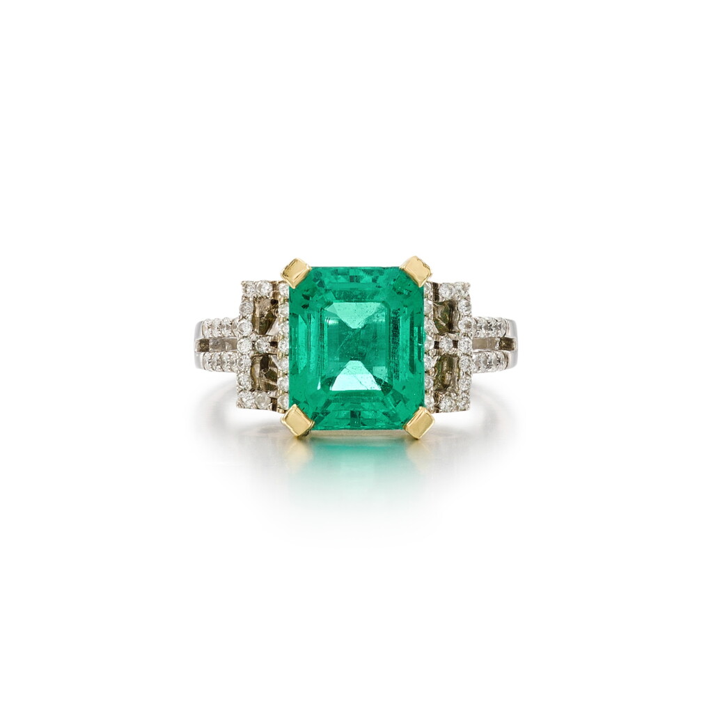 全萤幕检视 - 查看145Emerald and diamond ring的1