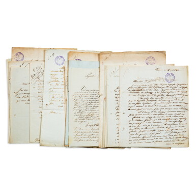 View full screen - View 1 of Lot 37. Correspondance à Antonio Gherardi-Angiolini, 1828-1832 ; en français ou en italien..