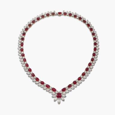 View full screen - View 1 of Lot 1807. Ruby and Diamond Necklace | 紅寶石 配 鑽石 項鏈 .