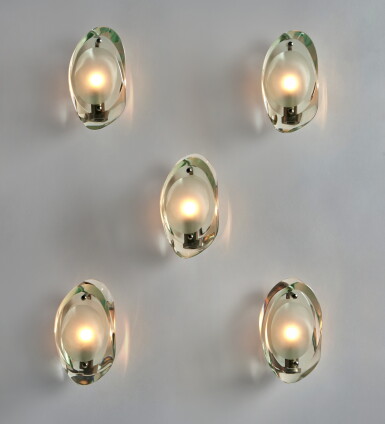 View full screen - View 1 of Lot 410. Set of Five "Micro" Wall Lights.