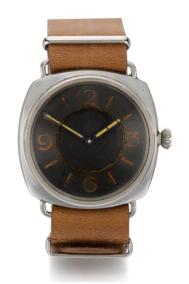 View full screen - View 1 of Lot 8. PANERAI/ROLEX, ROLEX FOR PANERAI: RADIOMIR | REFERENCE 3646 MILITARY STAINLESS STEEL DIVER'S WATCH, CIRCA 1943.