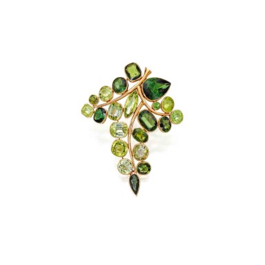 View full screen - View 1 of Lot 220. Gold and Gem-Set Clip-Brooch, France.