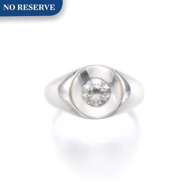 View full screen - View 1 of Lot 587. MAUBOUSSIN | ROCK CRYSTAL AND DIAMOND RING.