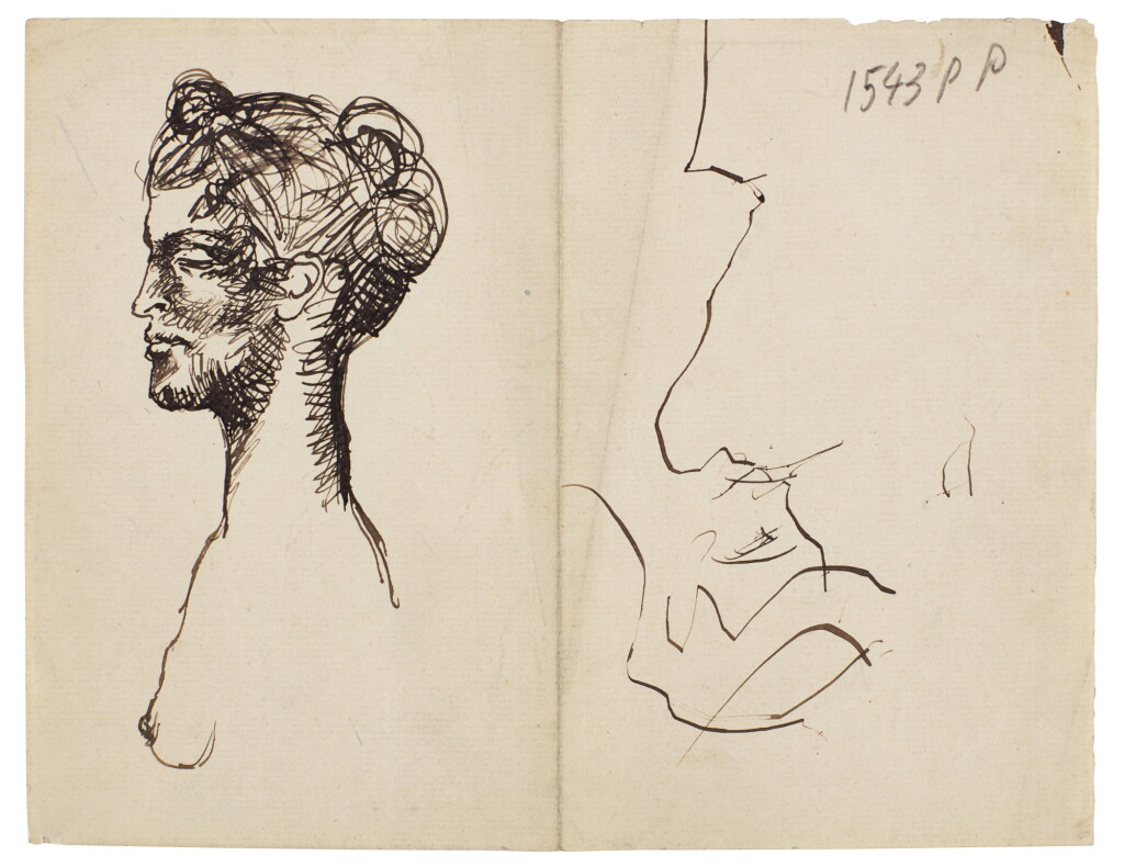 View full screen - View 1 of Lot 269. Deux profils gauches de femme.